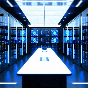 Futuristic Server Room With Image, There