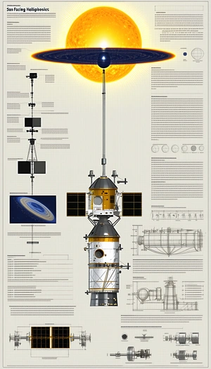 A Spacecraft Is Shown In A Diagram, With A Large Sun In The Background