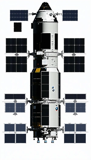 A Space Shuttle Is Shown In A White And Black Image