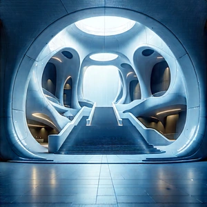 Futuristic Innovation Hub With Large, Modern