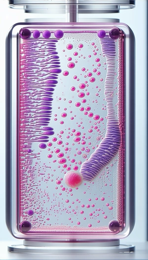 A Purple Substance, Possibly A Liquid Or A Gel, With A Pinkish Hue