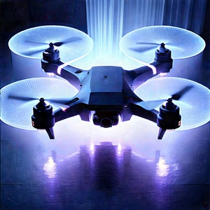 Drone With Glowing Screen With Black Drone