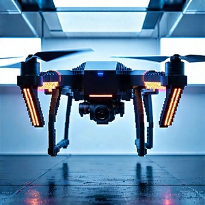 Drone With Glowing Screen With Small Drone