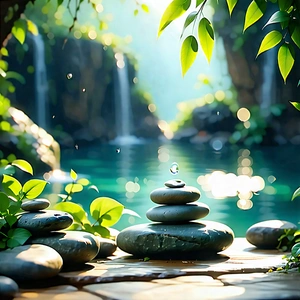 Lifestyle Vector Art: Wellness Scene With Natural (lighting:1.37) With Image, There