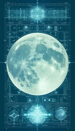 A Blue And White Moon Is Shown In The Image