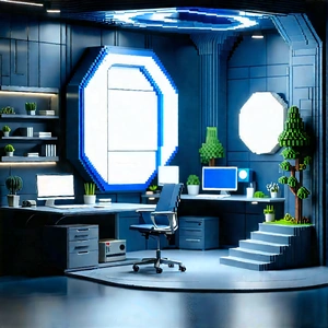 Futuristic Tech Startup Office With Image, There