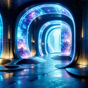 Futuristic Innovation Hub With Image