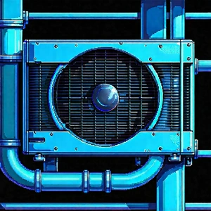 Close-up Of Cooling System With Blue White