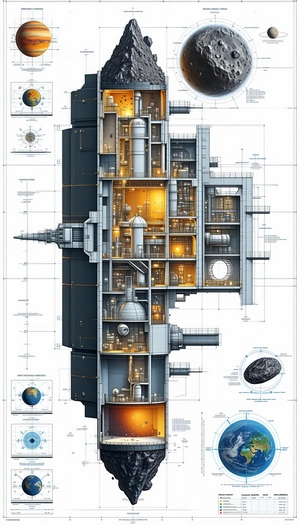 A Large, Multi-level Building Is Shown In A Detailed Drawing