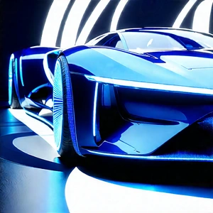 Innovative Electric Vehicle Design With Blue Futuristic