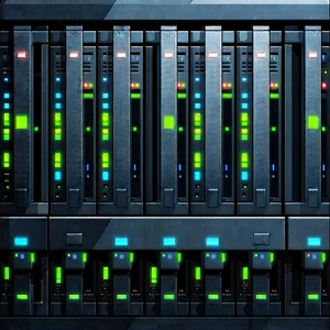 Server rack with data streams