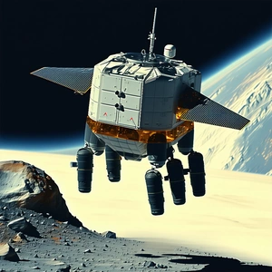 A Space Shuttle Is Flying Through The Air, With A Mountain In The Background