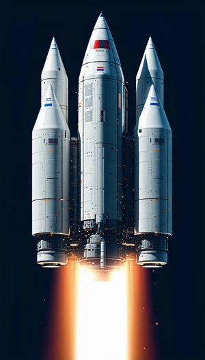 A Rocket Ship With Two Engines, One On The Left Side And The Other On The Right Side