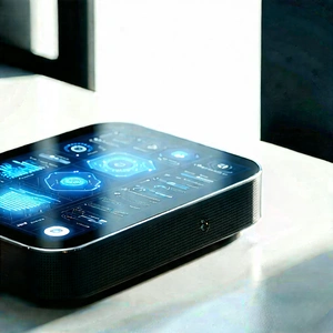 Smart Home Device With Data Visualization With Small Black