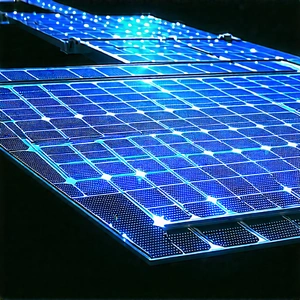 Solar panel with blue light (glow:1.49)