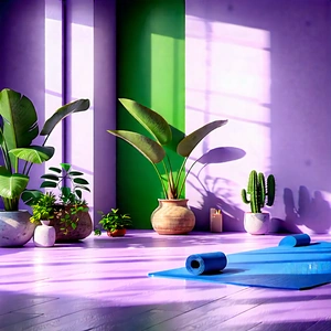 Lifestyle Unreal Engine: Wellness Scene With Yoga Mat And Plants With Image, There