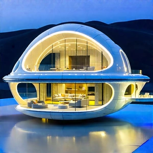 (futuristic:1.2) Smart Home With Large, Modern-looking