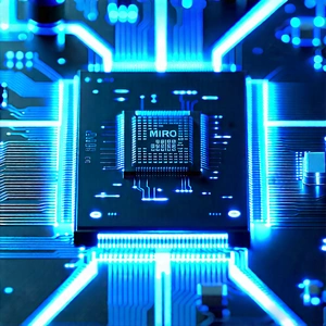 Microchip with blue light (glow:1.14)