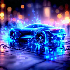 Innovative Electric Vehicle Design With Futuristic Blue