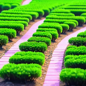 Lifestyle Aerial Photography: Creative Individual Enjoying Gardening With Large Field