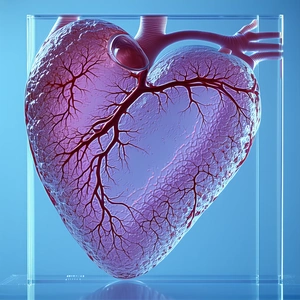 A Purple Heart With A Clear Glass Case Surrounding It