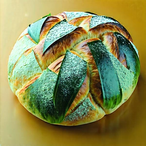 Lifestyle 3d Render: Artisanal Bread Prepared With (vibrant:1.38) Colors With Large, Round