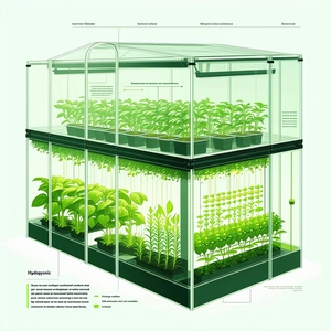A Large, Multi-layered Greenhouse Filled With Various Plants