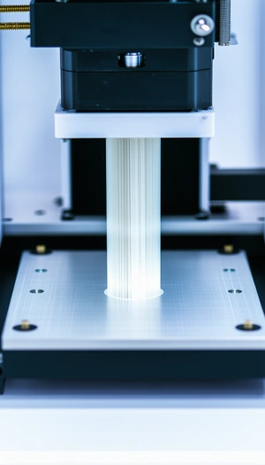A Machine That Is Casting A Light Onto A Roll Of Plastic