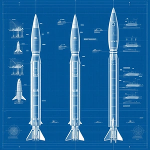 blue drawing rocket ship
