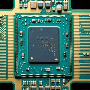 Tech Product Photography: Close-up of microprocessor