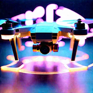 Drone With Glowing Screen With Drone Captured