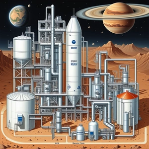 colorful detailed illustration space station