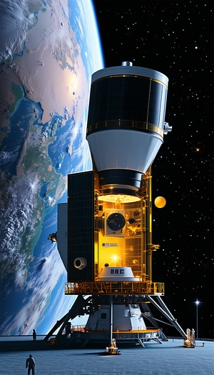 A Space Shuttle Is Shown In A Close-up View, With A Large Earth Visible In The Background