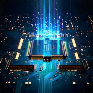 Circuit Board With Holographic Projection With Computer Circuit