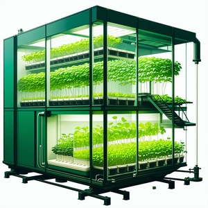 A Large Greenhouse Filled With A Variety Of Plants
