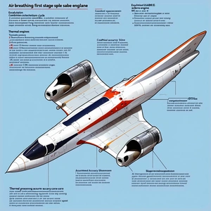 A Large, Detailed Drawing Of A Jet Airplane Is Displayed On A Blue Background