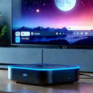 Smart Home Device With Streaming Content With Black Amazon