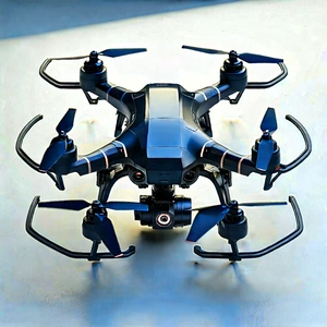 Drone With Data Visualization With Black Drone