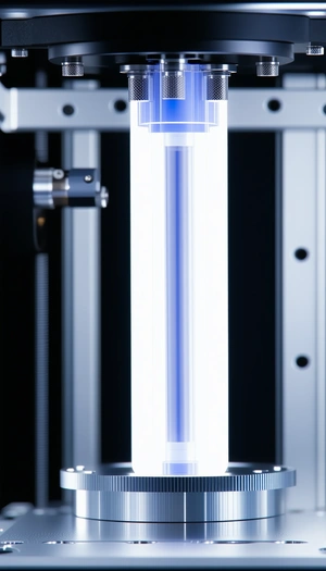 A Blue Tube, Which Appears To Be A Light Tube, Sitting In A Machine