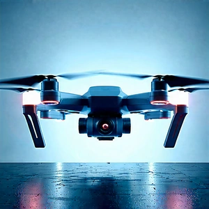Tech Infographic Style: Drone With Glowing Screen With Black Drone