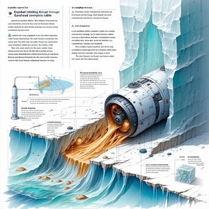 A Large Iceberg Is Shown In A Detailed Illustration, With A Large Pipe Sticking Out Of It