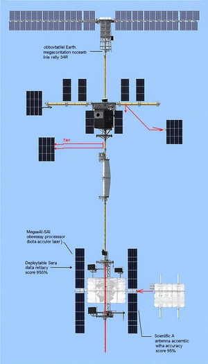 The Image Is A Diagram Of A Spacecraft, Showing The Various Components And Their Functions