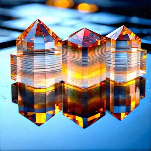 Abstract Fractal Art: Crystal Assembly With Reflection With Reflection Three