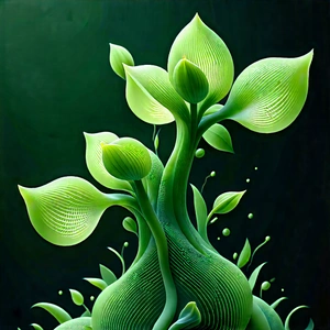 Abstract Interpretation Of Growth Patterns With Green Plant