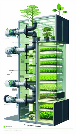 A Large, Multi-level Greenhouse Is Shown In A Drawing