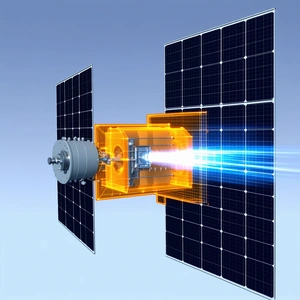 A Solar Panel With A Blue Background, Which Is Likely A Solar Panel