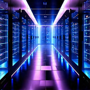 (futuristic:1.22) Server Room With Image, There