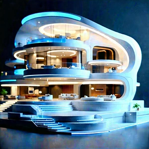 Futuristic Smart Home With Model Large,