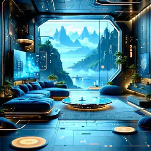 Futuristic Smart Home With Futuristic Living