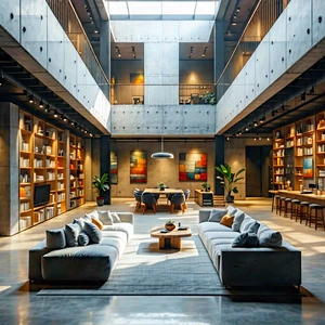 Urban Drone Photography: Urban Loft With Minimalist Design With Large, Open,